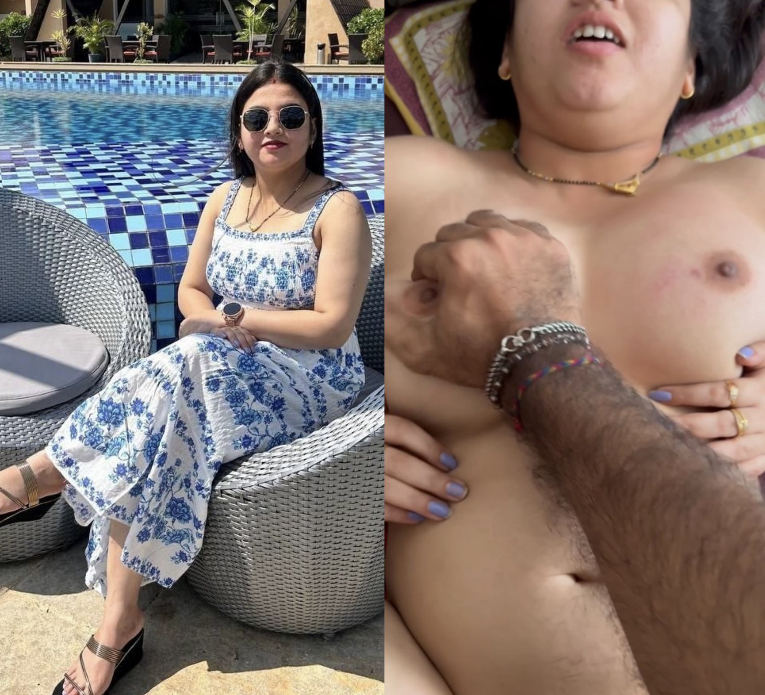 Anal fuck leaked from a homemade video clip featuring an obese Indian wife and her aunt